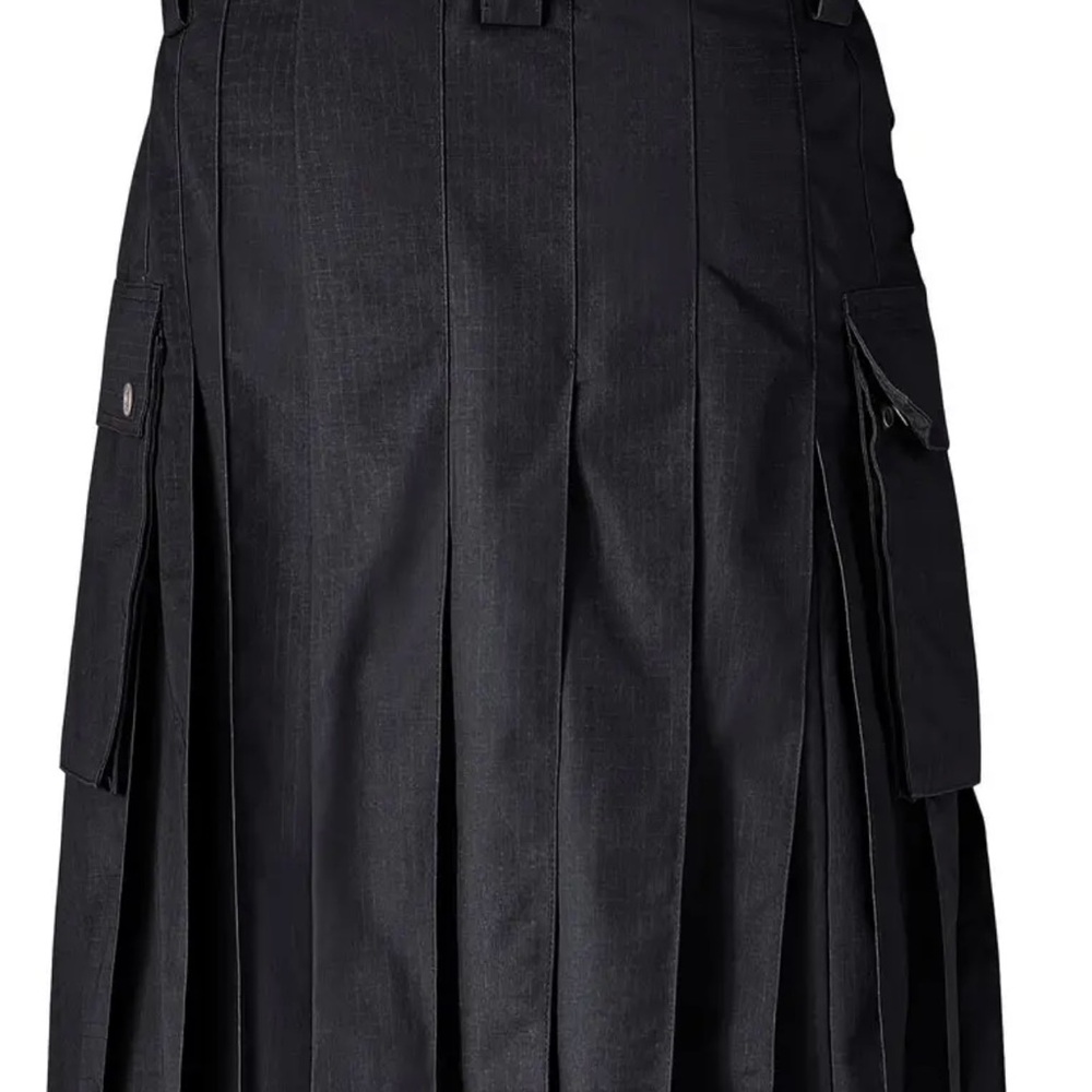 Men’s Kilt- Black Brass colored snaps and buckles
